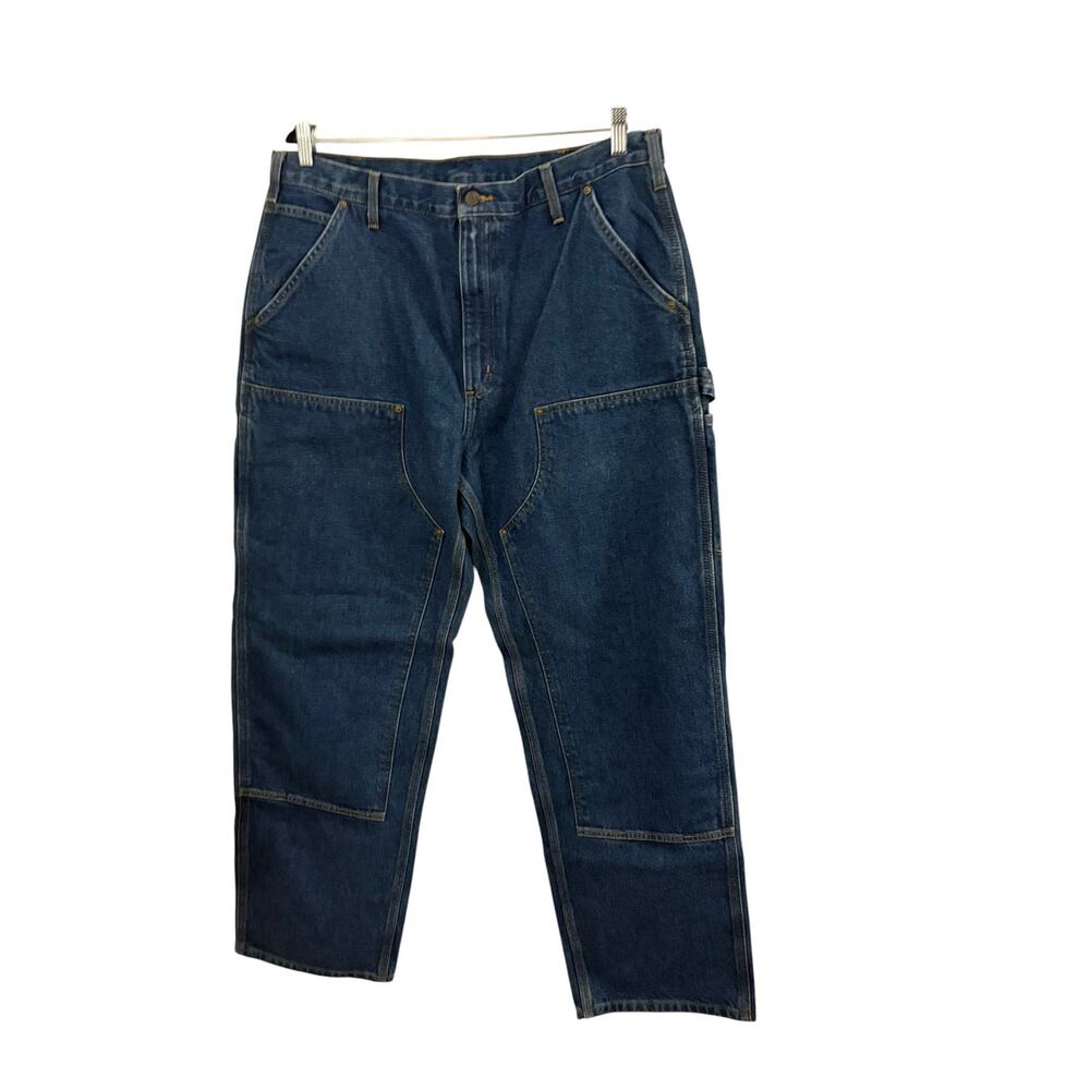 Carharrt Men’s Denim Double Knee Painters Pants Jeans NEW 38 x 32 Medium Wash